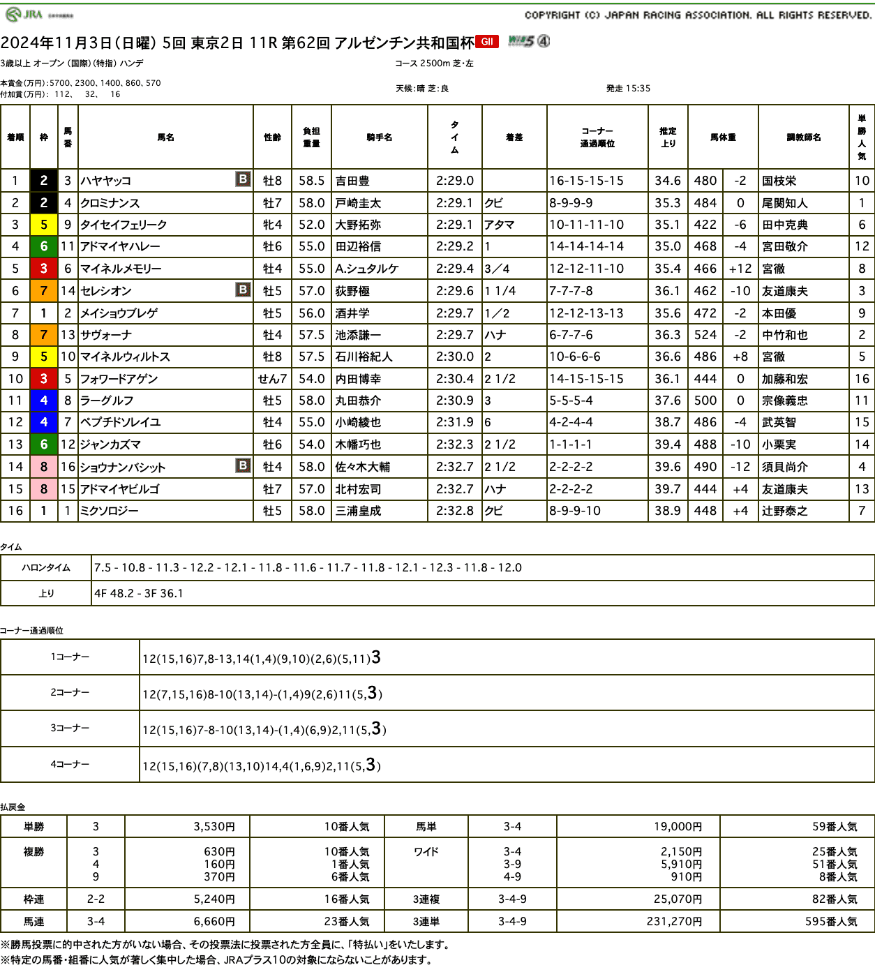 ゴールドシップ産駒2騎が見せ場たっぷりのレースを披露（アルゼンチン共和国杯結果）