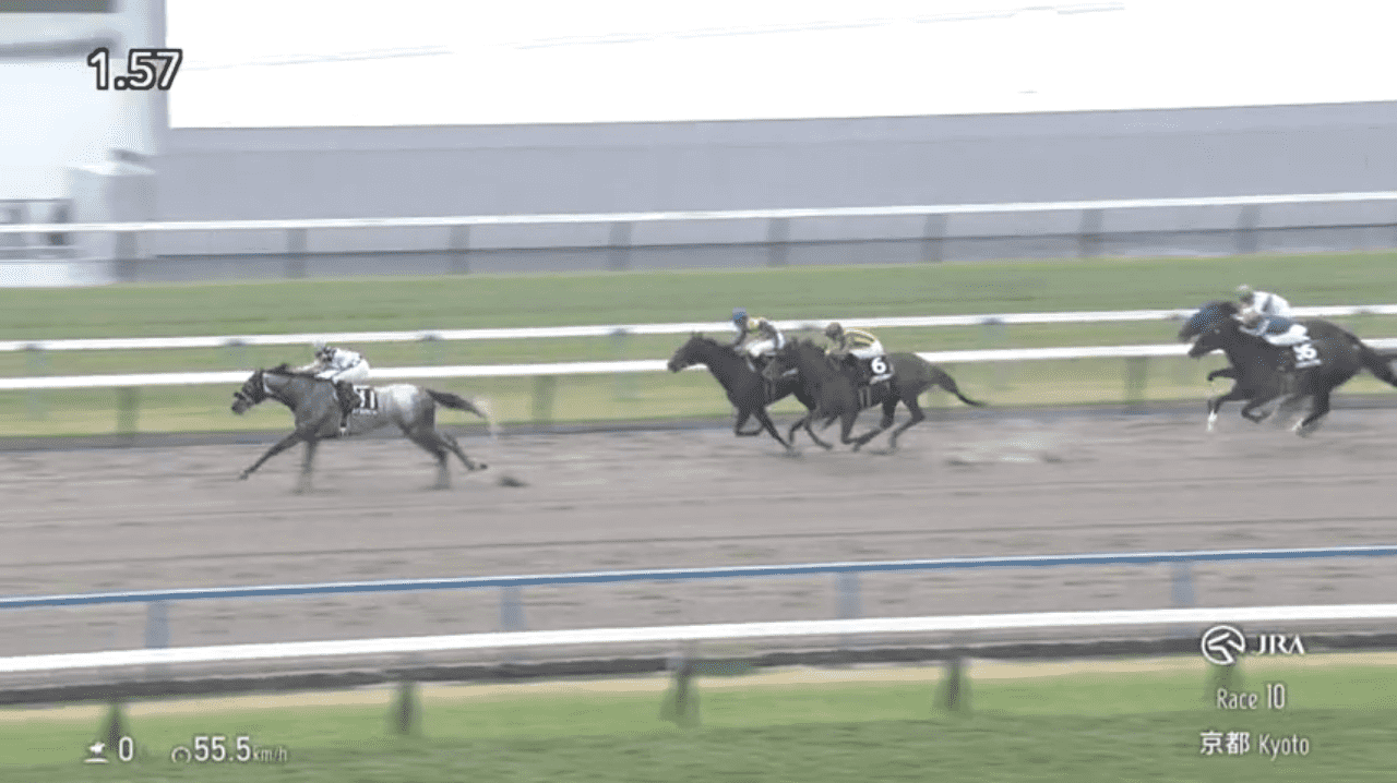 メイプルタピット（母ディヴィナライン　母の父オルフェーヴル）がゴール前抜け出し3勝目